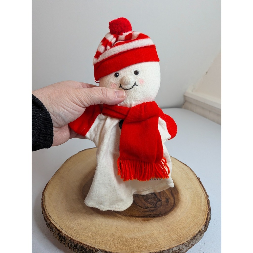 Vintage Hallmark 1982 Snowman Hand Puppet with Red Scarf Made In Taiwan